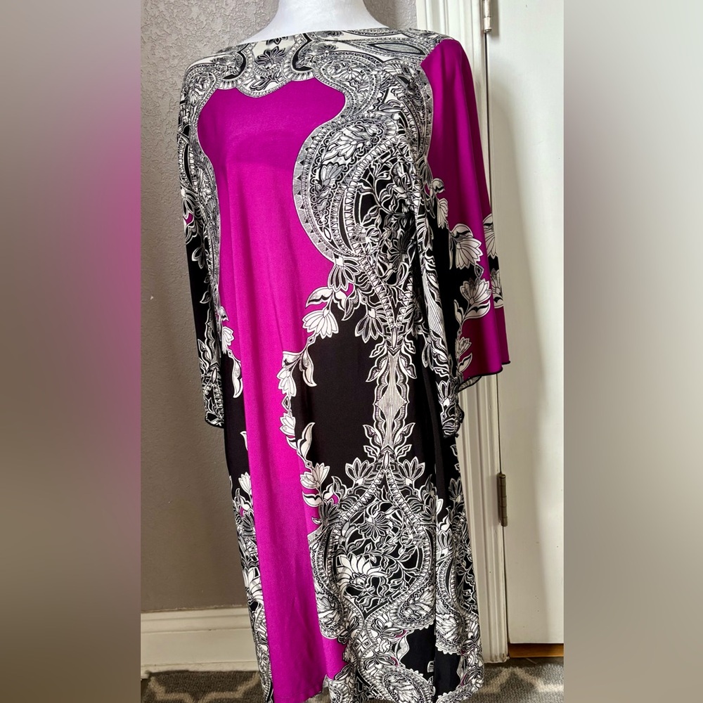 Enfocus Studio Floral Pattern Split Sleeve Dress